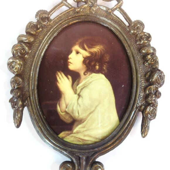 Vintage Italian Infant Samuel by Sir Joshua Reynolds Metal Ornate Frame - Picture 4 of 4